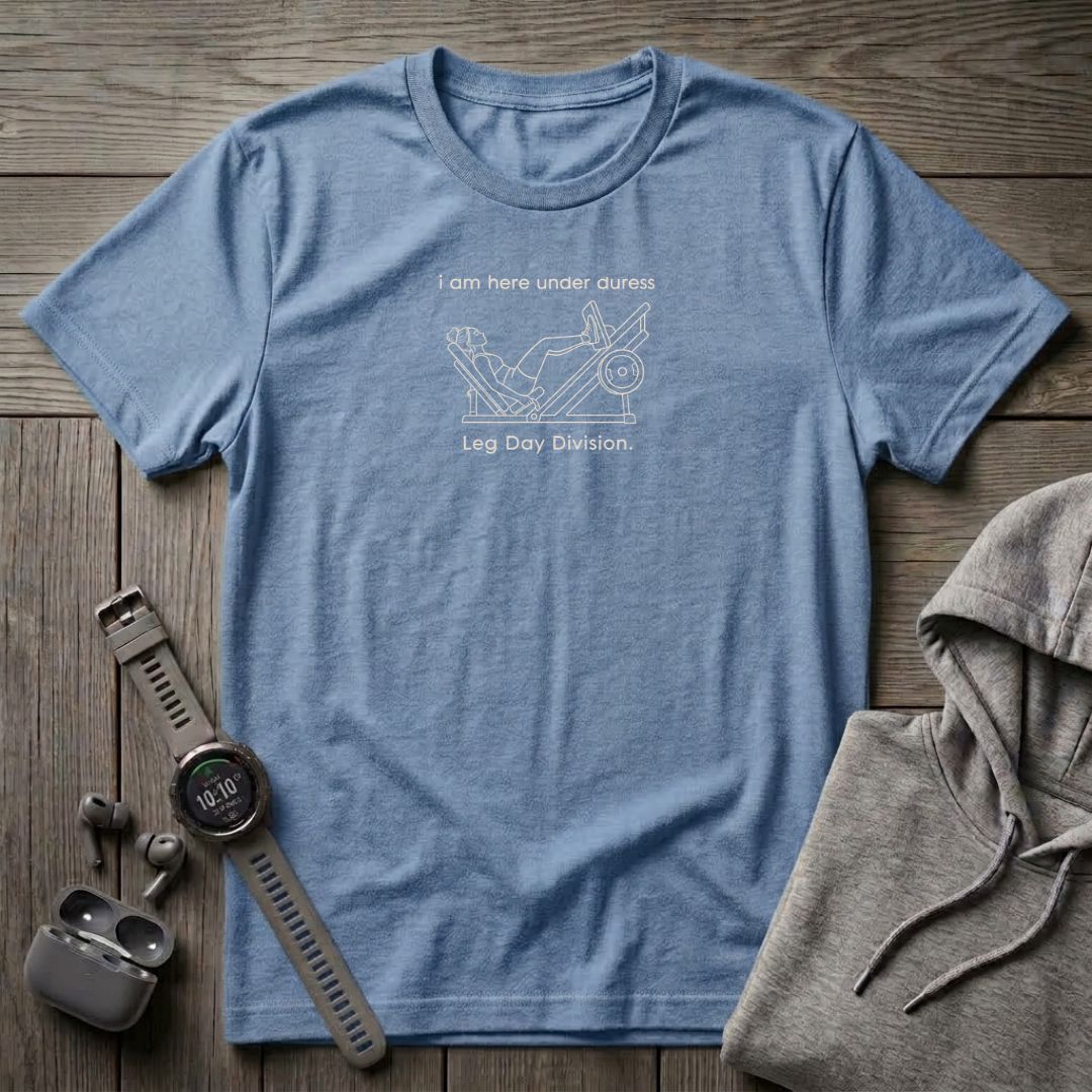 I am here Under Duress: Leg Day T-Shirt