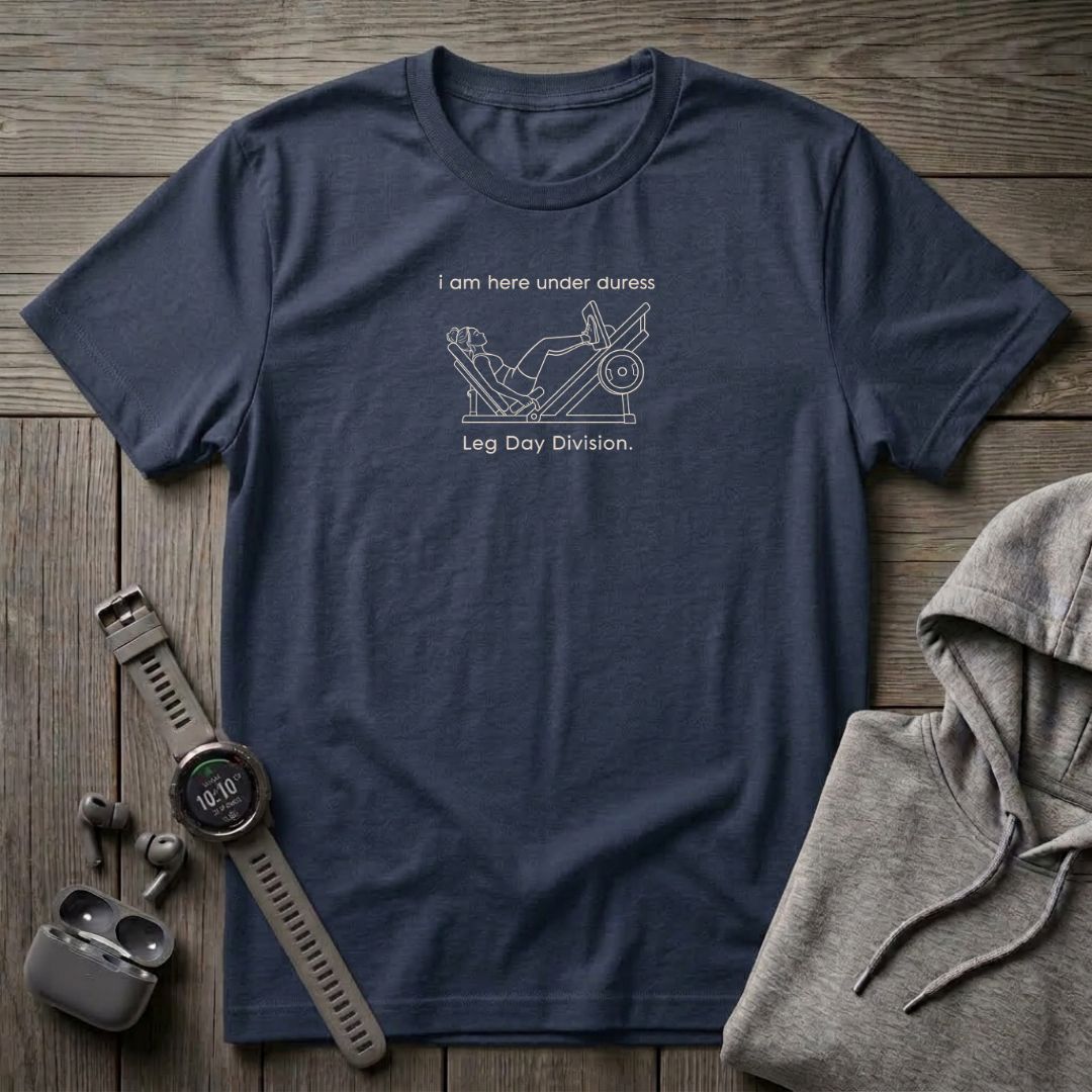 I am here Under Duress: Leg Day T-Shirt