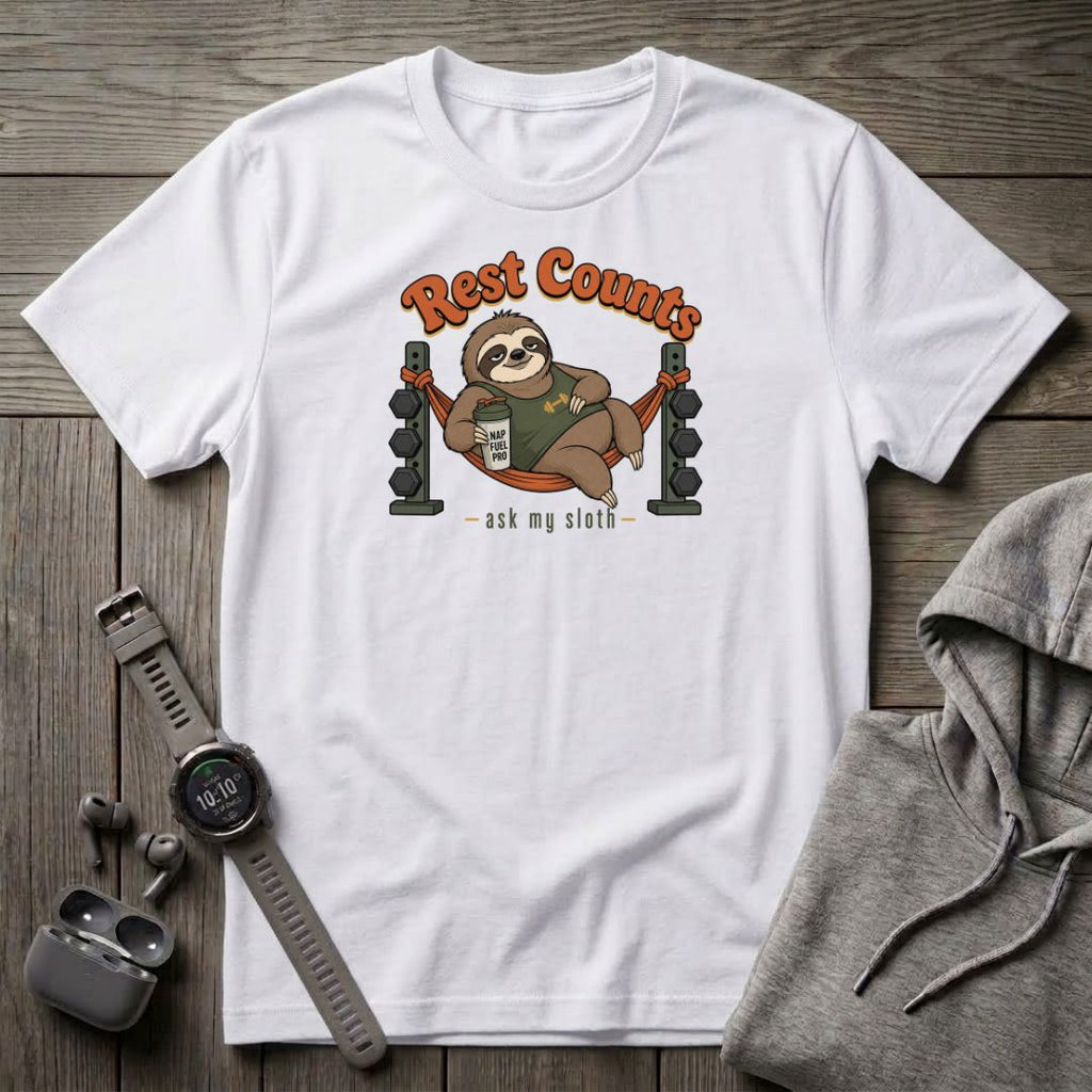 Rest Counts, Ask My Sloth T-Shirt